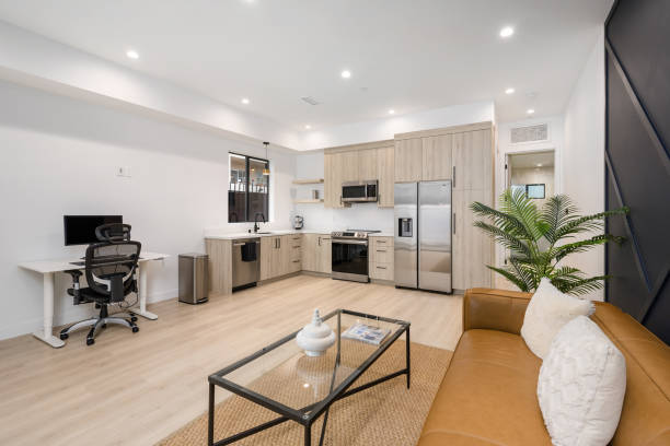 istock a modern apartment has a kitchen and dining room comboette 2155879259