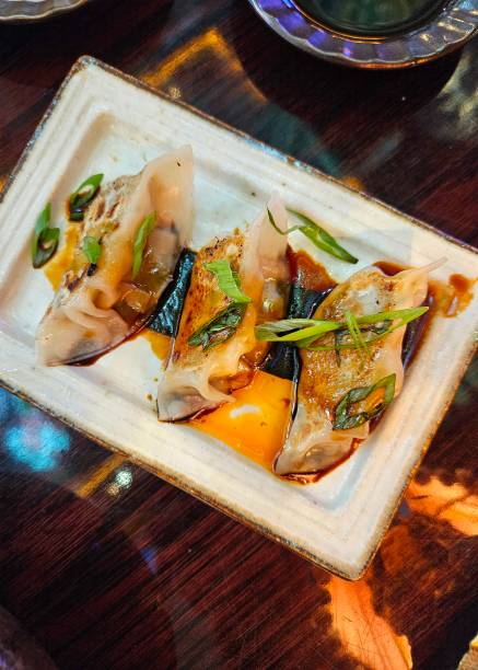 istock Top view of dumplings in a restaurant on a table 2155881355