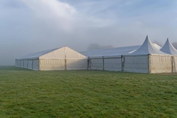 istock Marquees in the morning mist. 2155881722