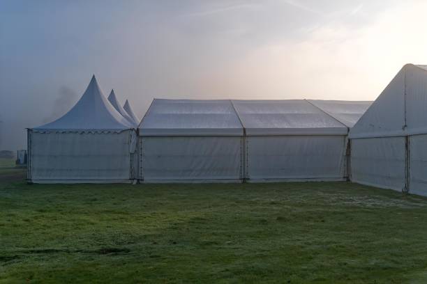 istock Marquees in the morning mist. 2155881731