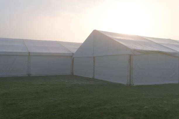 istock Marquees in the morning mist. 2155881734
