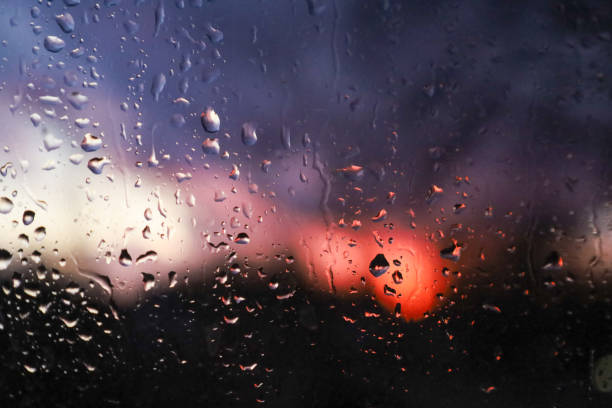 Looking Through The Window In The Rainy Day