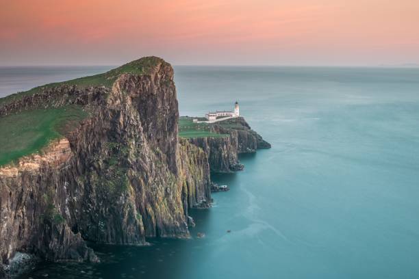 istock Aerial view of Neist Point Lighthouse from above 2155883334