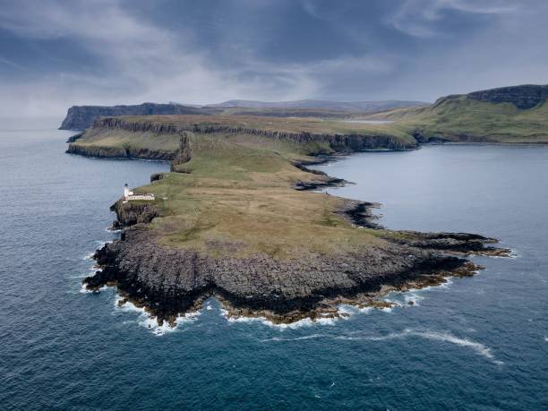 istock Aerial view of Neist Point Lighthouse from above 2155883335