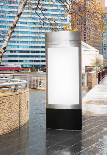 Empty space to display your advertising or branding campaign, sign mockup on the street, Chicago, USA