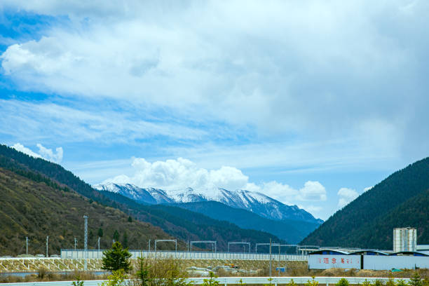 Aba, Sichuan Province - mountains and grasslands under the blue sky