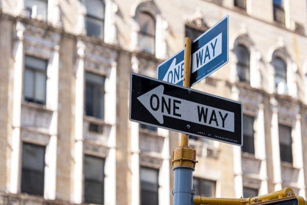istock One way signs with a city backdrop 2155884955