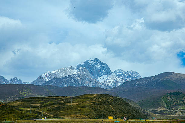 Aba, Sichuan Province - mountains and grasslands under the blue sky