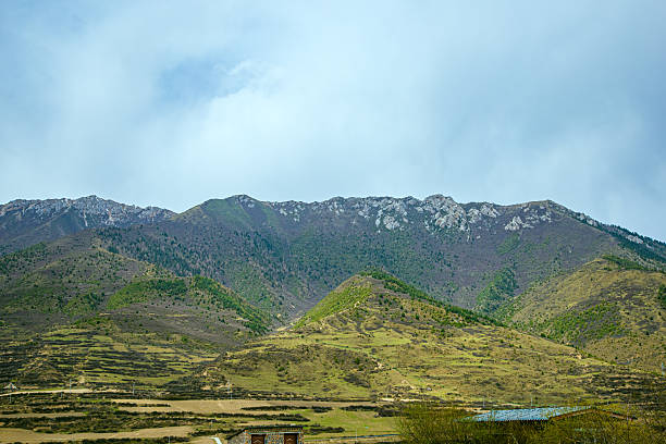 Aba, Sichuan Province - mountains and grasslands under the blue sky