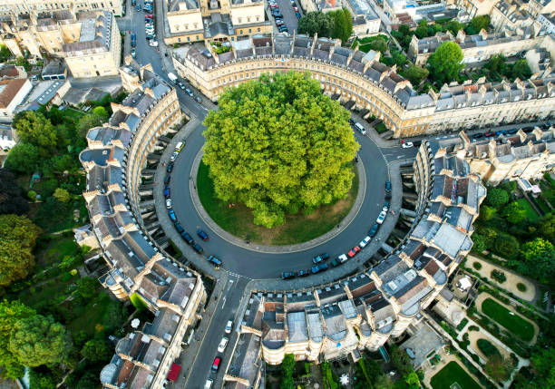 istock Aerial view of Bath Circus in Somerset, UK 2155885940