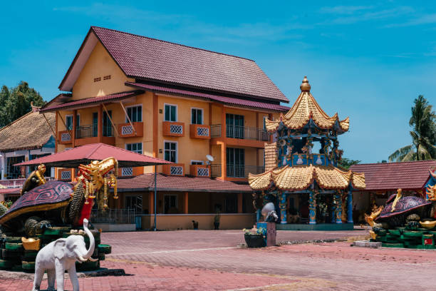 Wat Phothikyan Phutthaktham Thai White Buddha Statue Monastery in Kota Bharu, Malaysia