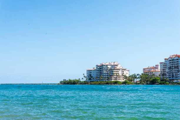 A building on the water in Miami Beach, Florida.