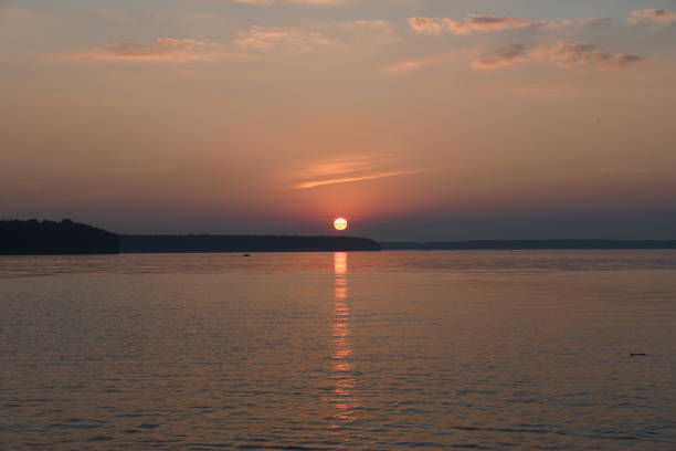 istock Sunset in the lake in Lithuania 2155888326