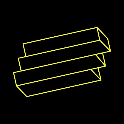Impossible Object Line Geometric Shape Optical Illusion Figure Stock ...