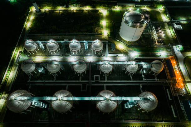 istock Aerial view of oil dock 2155892117