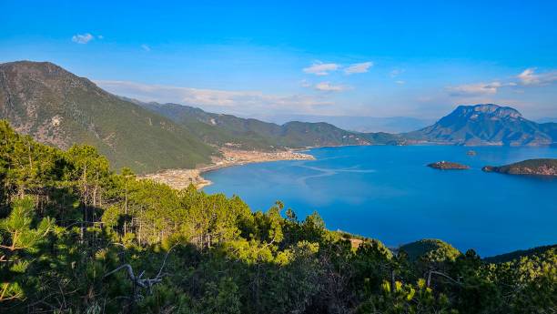 istock Valley with a Lugu Lake and distant mountains in China 2155894268