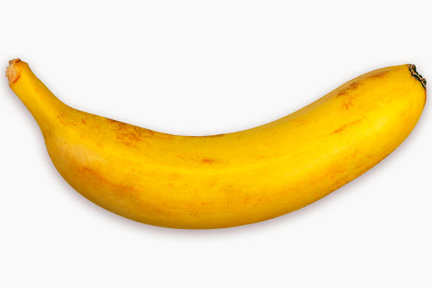 Fresh banana on white backdrop