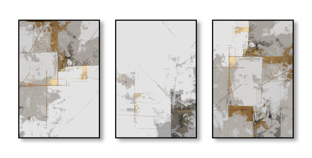 istock Art pieces displayed on a wall in close proximity 2155897176