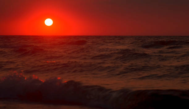 istock Fantastic red sea background. Mediterranean Sea in the evening. 2155897469