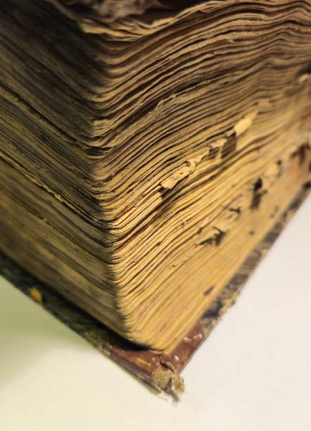istock Vertical closeup of old book pages 2155898917