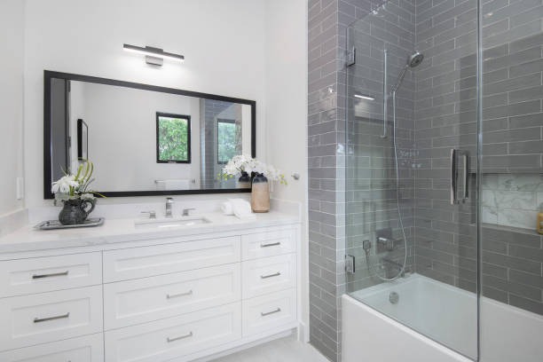 Bathroom in a modern new construction home in Los Angeles