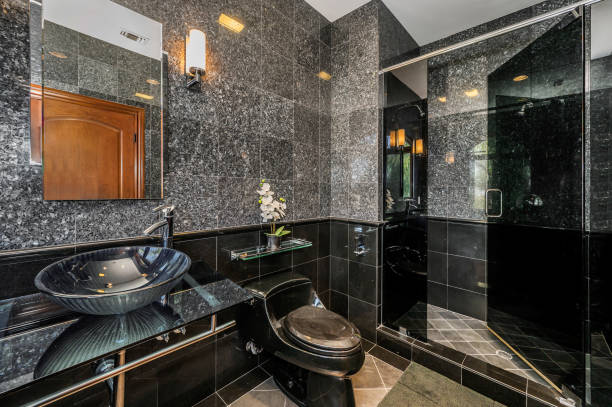 istock a bathroom with a shower, toilet and marble counter top 2155900759