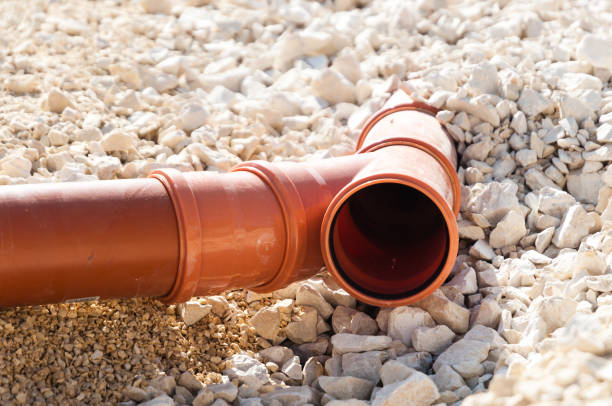 istock Wastewater system at a construction site of a detached house in Germany 2155901425