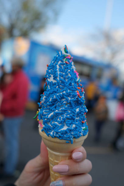 istock Ice cream cone with colorful sprinkles on top 2155901511