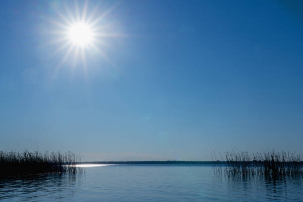 Summer landscape of beautiful tranquil sea. Horizontal image. Copy space.