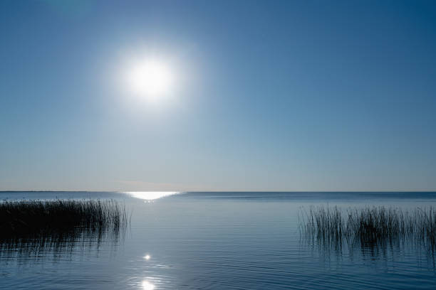 Summer landscape of beautiful tranquil sea. Horizontal image.