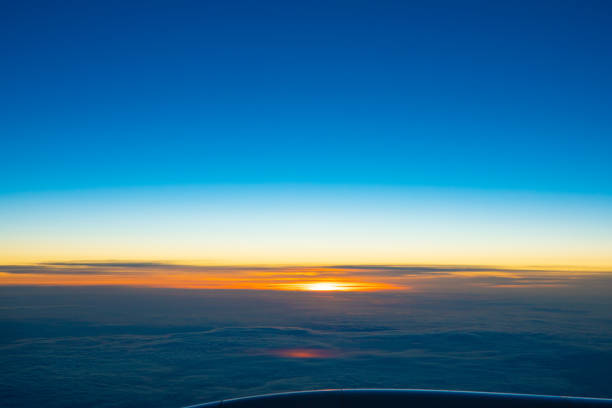 Copenhagen, Denmark - aerial cloudscape at sunrise