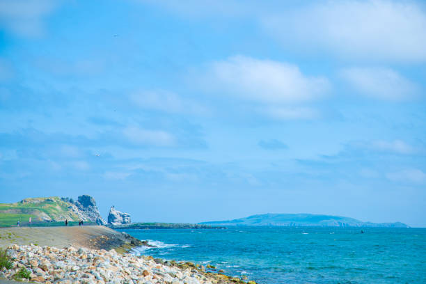 Dublin, Ireland - seaside under blue sky and white clouds