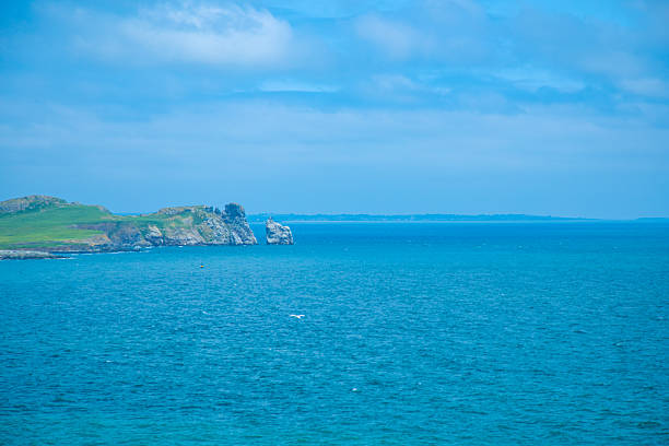 Dublin, Ireland - seaside under blue sky and white clouds