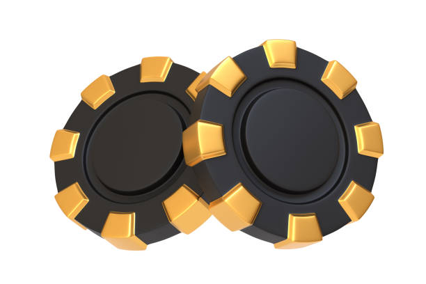 istock Black and Gold Casino Chips Isolated on White 2155907339