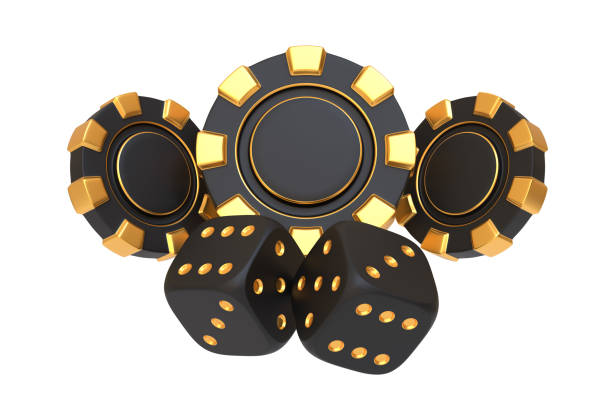 istock Casino Chips and Dice Isolated on a White Background 2155907346