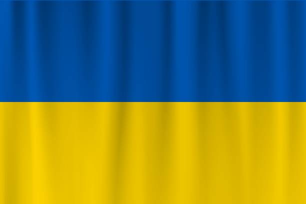 istock Vector flag of Ukraine. Ukraine waving flag background. 2155911128