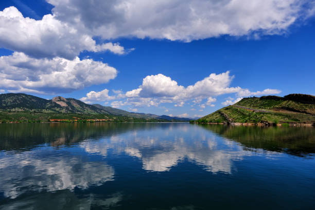 Horsetooth Reservoir - Off the Beaten Path Summer Day Outdoors at Horsetooth Reservoir, Fort Collins, Colorado reservoir stock pictures, royalty-free photos & images
