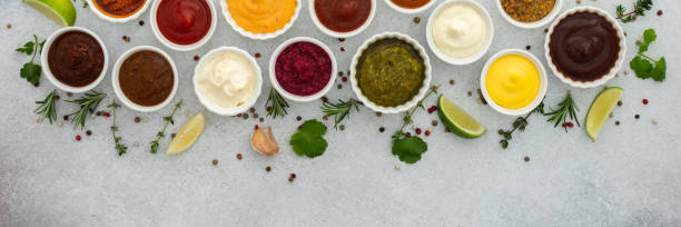 istock Different types of sauces in bowls 2155913027