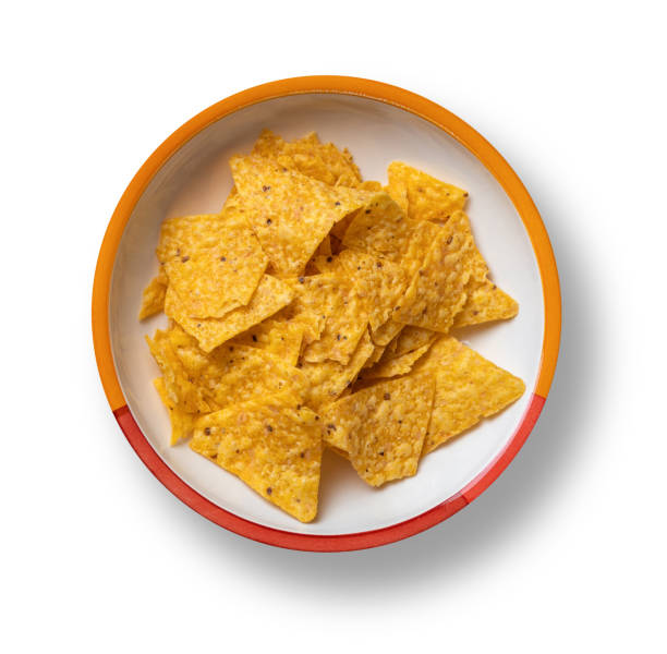 istock A plate with nachos isolated from the white background 2155914298