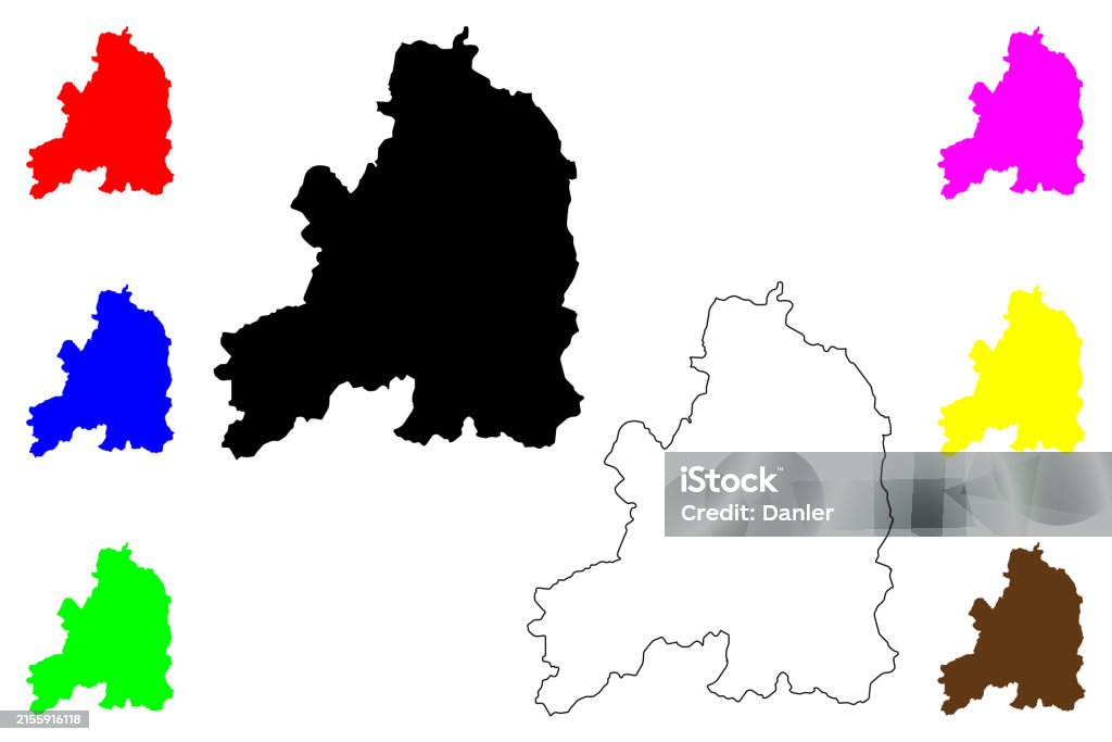Gurada Distrito Guarda District Map Vector Illustration Scribble Sketch Guarda Map ...