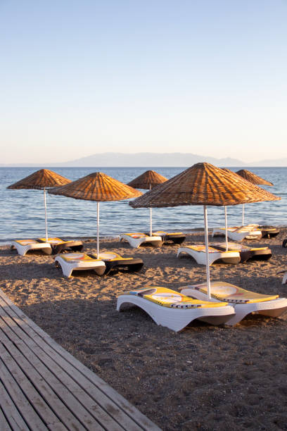 istock Beach Umbrellas, Sun Beds and the Beach 2155917112