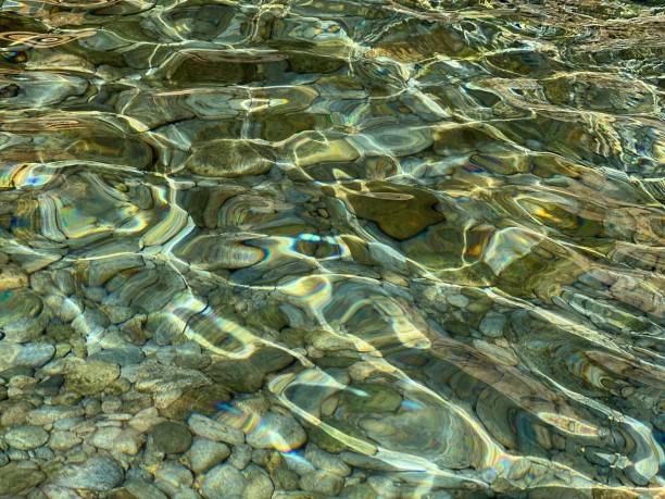 istock Sea transparent water with smooth pebbles stones 2155917312