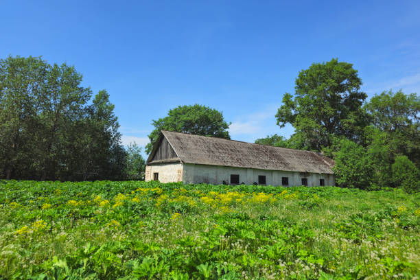 Abandoned ruined house in ghost village