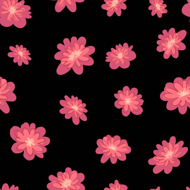 istock Abstract peony flowers seamless pattern. Floral ornament in simple style. Vector botanical design. 2155920502
