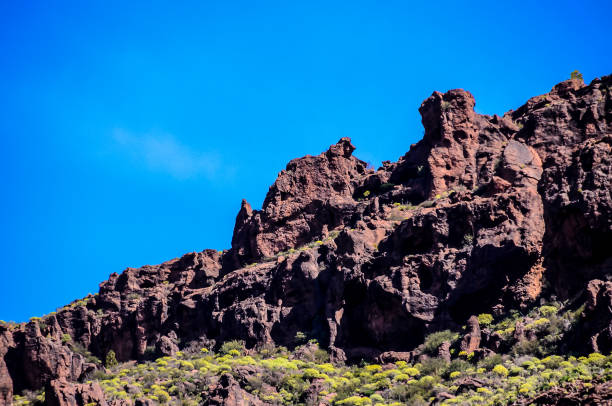 istock A rocky mountain with a clear blue sky in the background 2155920941