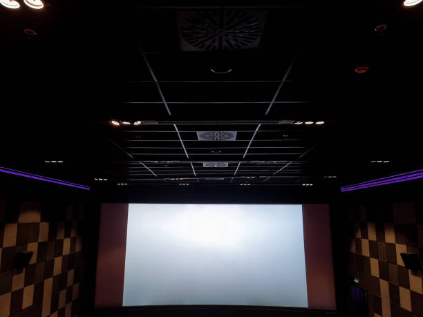 istock Moving Behind the Chairs in Abstract Cinema Hall 2155923355