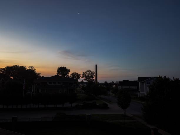 istock The crescent moon waits for the sunrise 2155923523