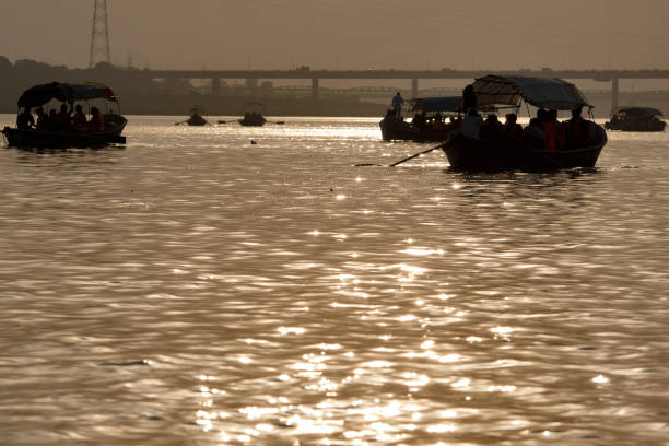 istock Allahabad (Prayagraj), India: Pilgrim boats at sunset 2155924462