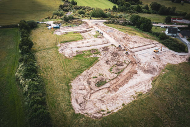 istock a new residential area is being developed next to an existing one 2155927840
