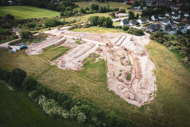 istock a new residential area is being developed next to an existing one 2155927841
